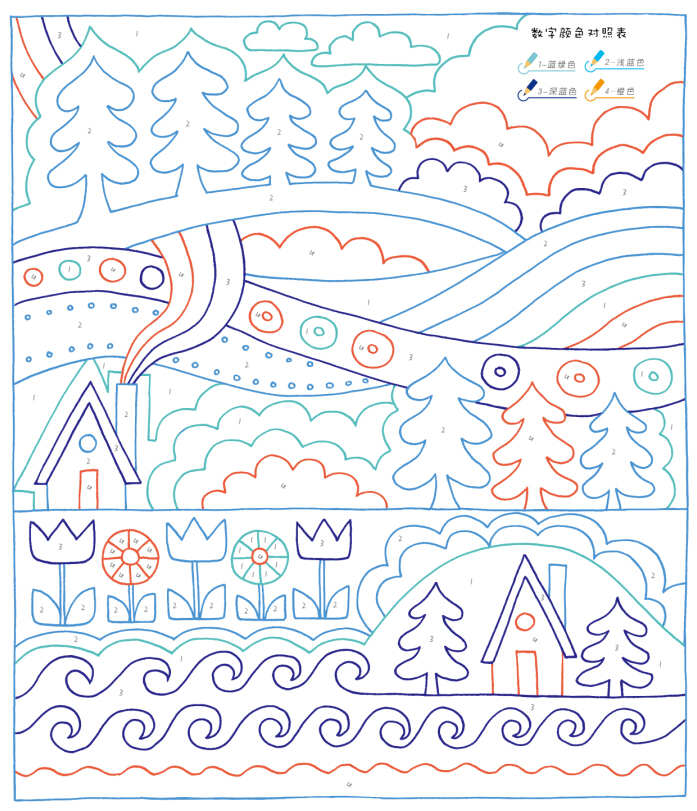 尚童童书我的本数字涂鸦数字填色2英菲欧娜沃特