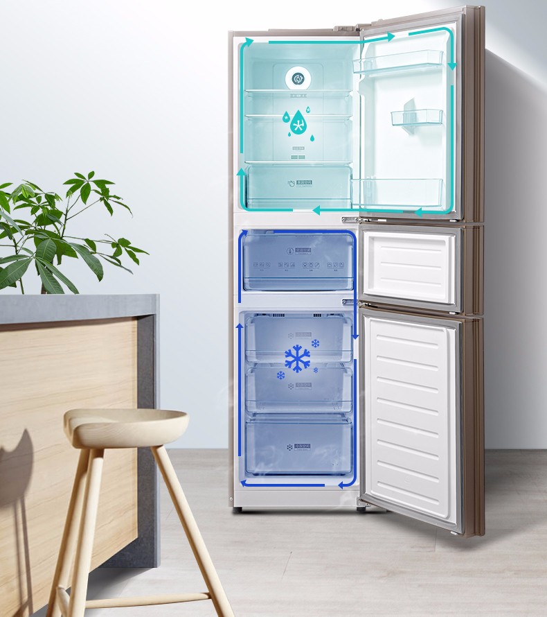 美的冰箱小天鹅226升三门冰箱风冷无霜小型家用多门电冰箱超薄bcd226