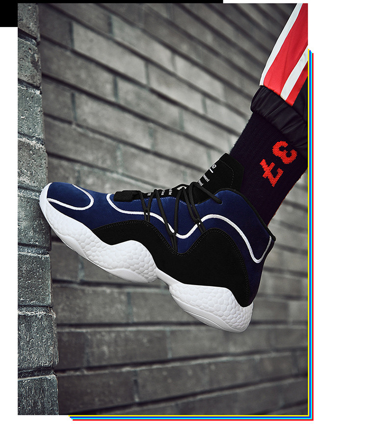 奇安达 男款防滑全革面运动休闲鞋 篮球鞋男 黑色 40