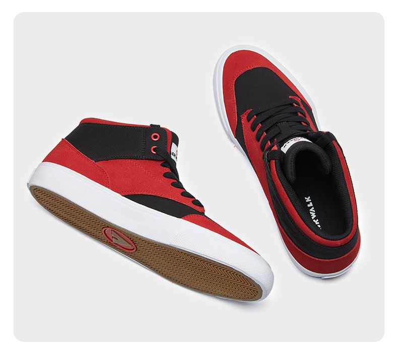 airwalk男鞋休闲鞋板鞋运动年秋冬新款高帮防滑百搭旅游滑板鞋子红色