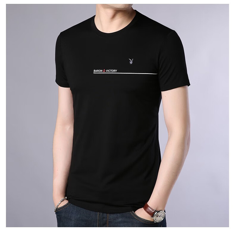 花公子短袖t恤男2020夏季新款圆领男士韩版潮流半袖体桖打底上衣服