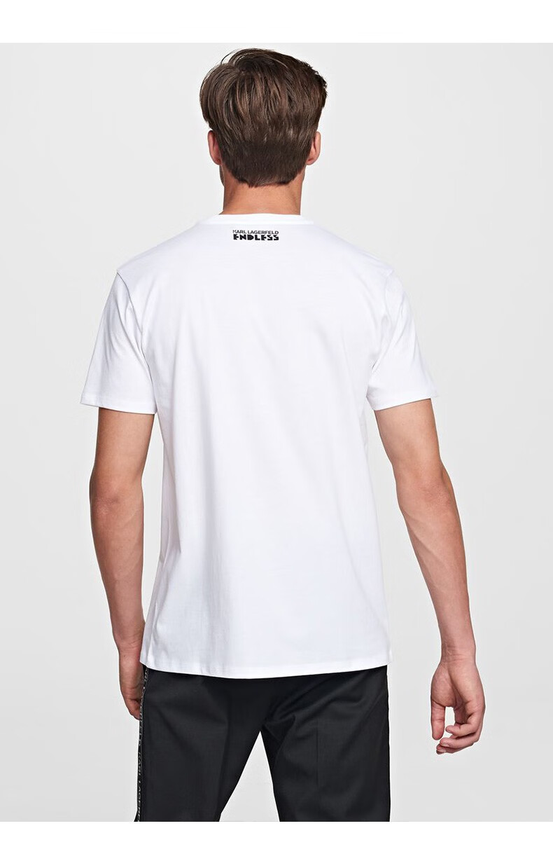 karl x endless 经典老佛爷logo男士圆领t恤 白色 m