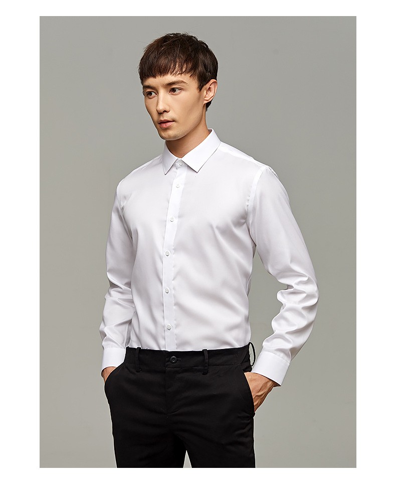 master polo全棉商务液氨免烫衬衫男翻领正装白衬衣 白色 185/xxl