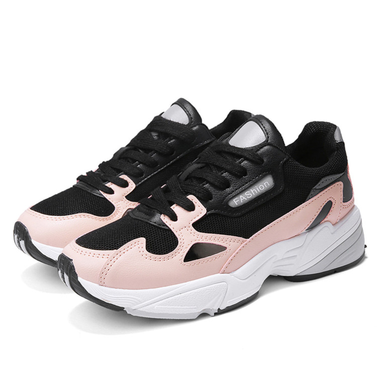 奇安达21秋季女鞋时尚潮女老爹鞋百搭女运动鞋厚底增高女休闲鞋米白37