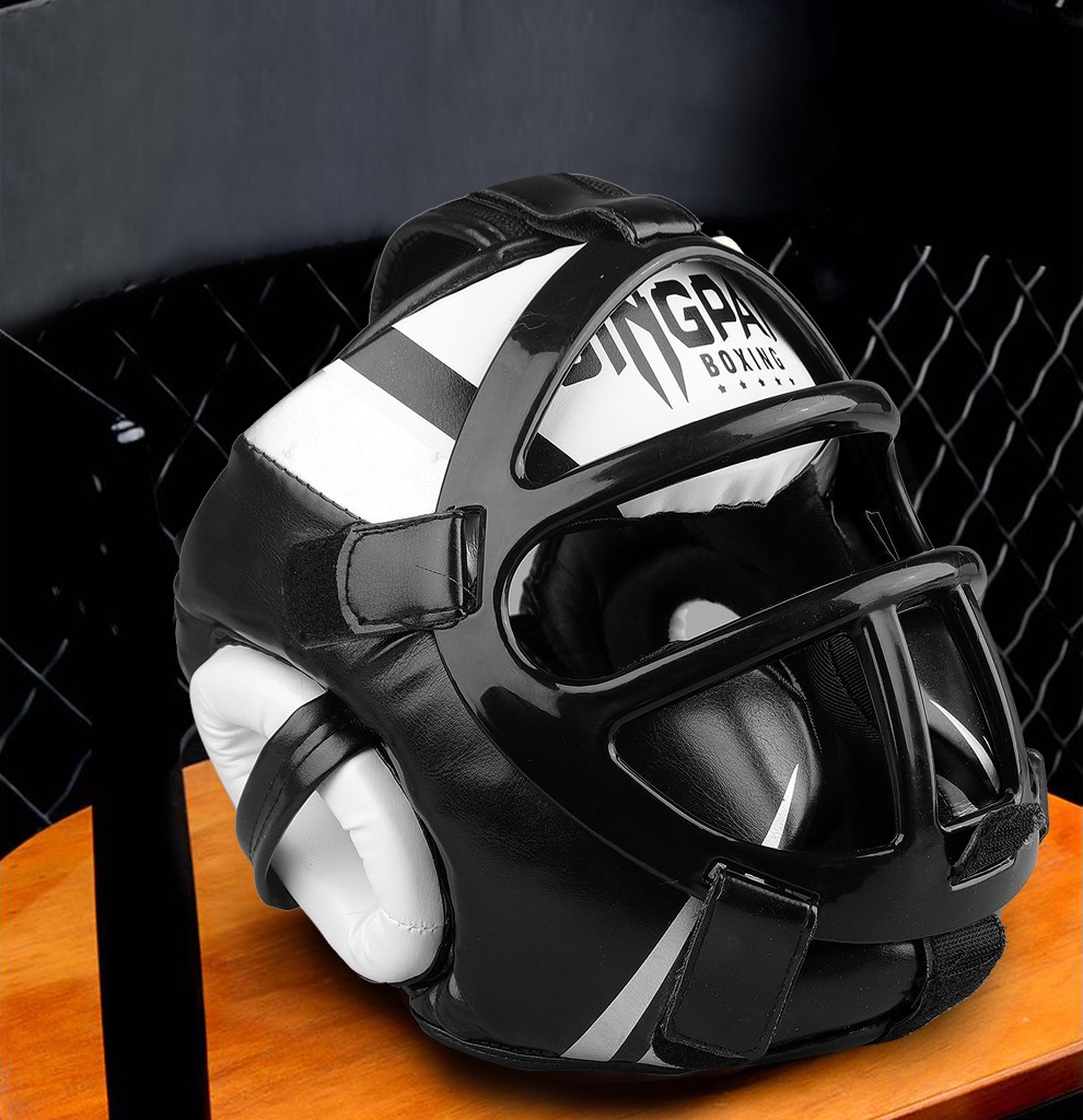 全封闭头盔加厚型比赛散打护头专业拳击护头盔成人儿童搏击拳击头套