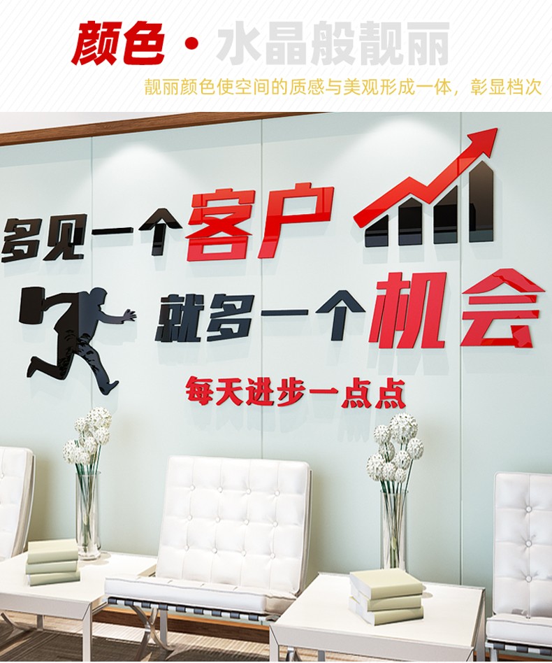 房产中介公司文化墙销售部励志标语办公室装饰亚克力3d立体墙贴画多见
