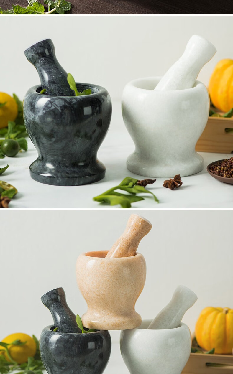 青石捣蒜器石臼手动石头蒜蓉蒜泥器辅食物研磨器蒜蓉擂钵家用砸蒜石锤