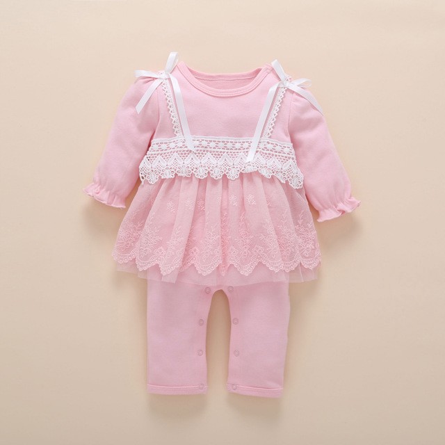 婴儿连体衣3春秋纯棉可爱哈衣6公主满月周岁宝宝衣服9女宝宝春装12个