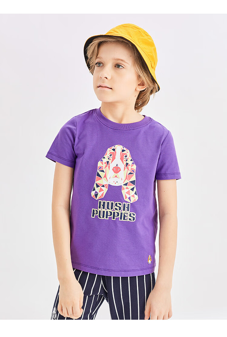 暇步士hush puppies 童装20年儿童t恤新款亲子装圆领衫儿童短袖t恤