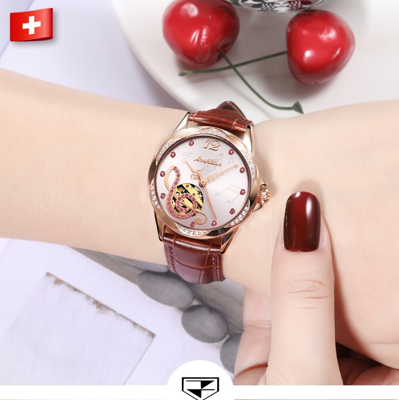 情人节礼物金仕盾jsdun瑞士认证女表全自动机械表女士手表女表时尚