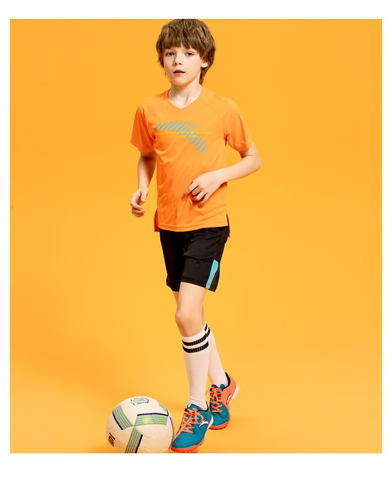 安踏(anta)官方旗舰店儿童童装男中大童2020夏季针织足球套装a350