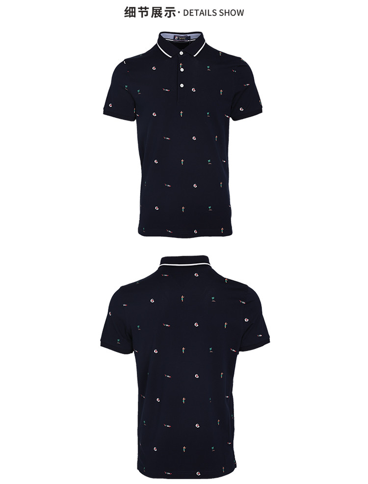 梵思诺versino 2020春夏新品纯色商务通勤休闲polo领短袖男式t恤 蓝色