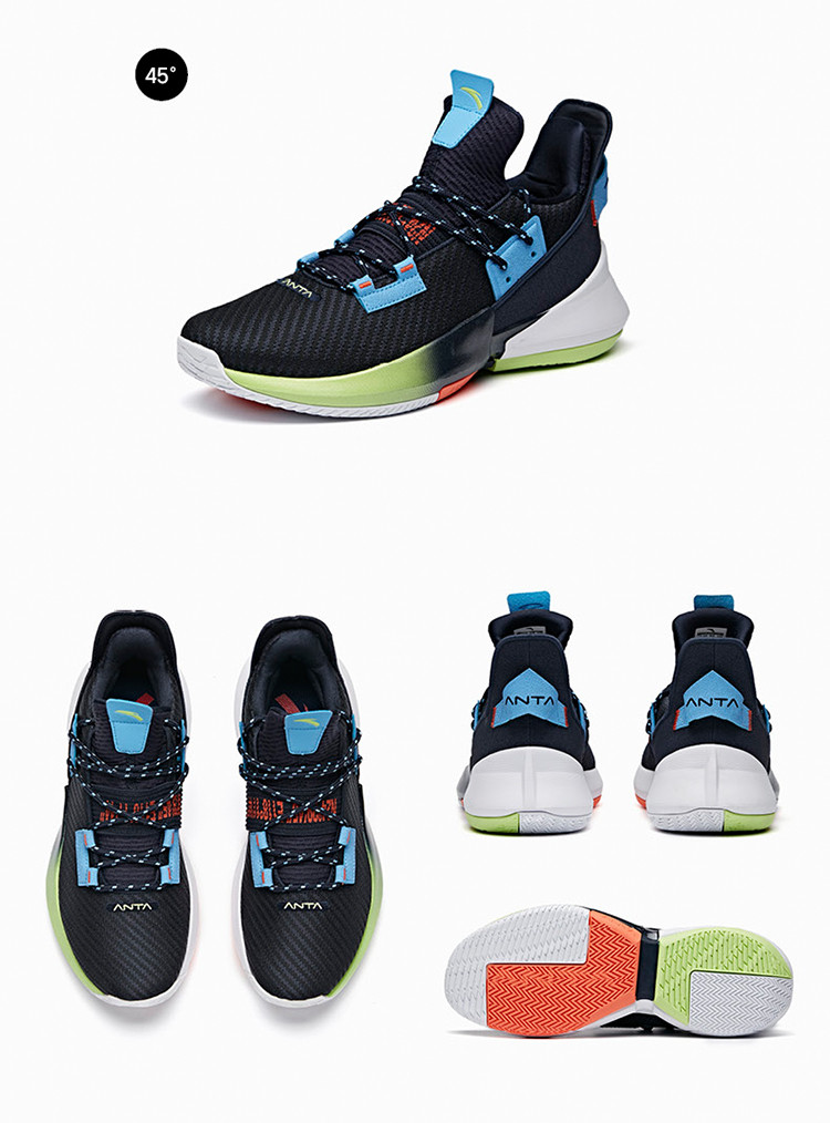 安踏anta 篮球鞋男鞋ufo空域2代款时尚舒适休闲实战低帮运动鞋外场 黑