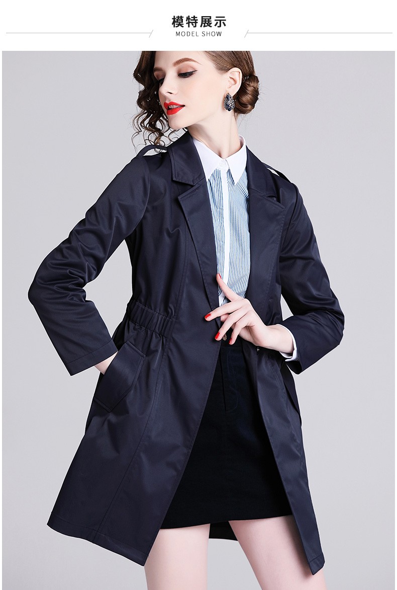 希尔爱玛轻奢品牌风衣女中长款2020春季新款韩版端庄大气收腰显瘦气质