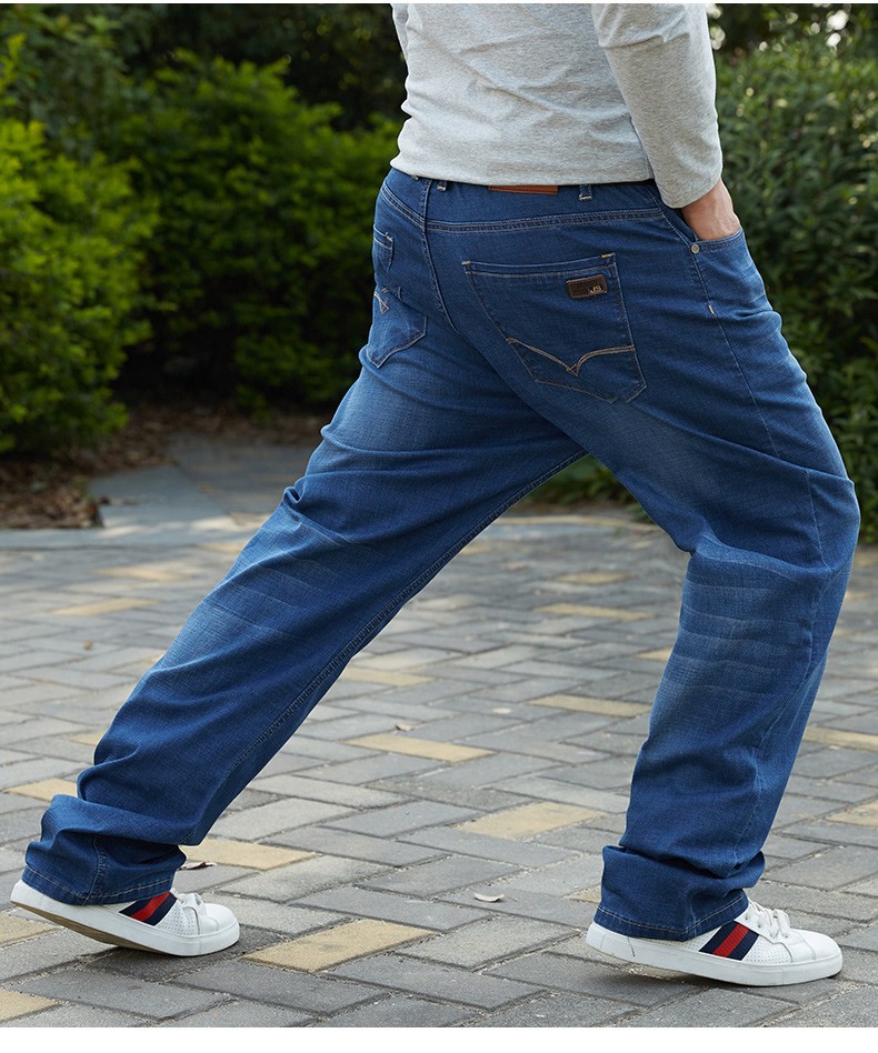2020新款大码牛仔裤男宽松直筒裤 春夏薄款商务休闲牛仔长裤 加肥加大