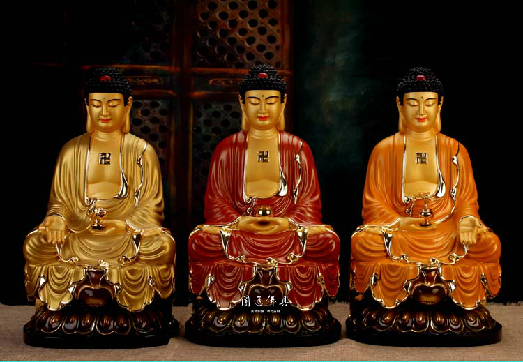 圆通佛具铜佛像摆件台湾宝华纯铜三宝佛释迦牟尼佛药师佛阿弥陀佛 19