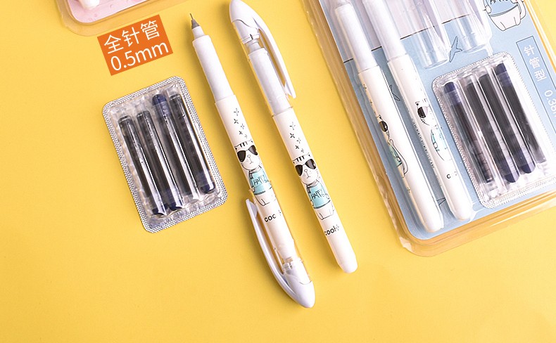 白雪snowhitev系列直液式走珠笔可换墨囊全针管05038mm速干可擦中性笔