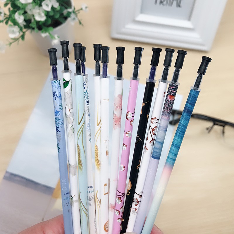 天卓中性笔芯水笔芯全针管替芯黑红蓝色0.5mm笔芯0.