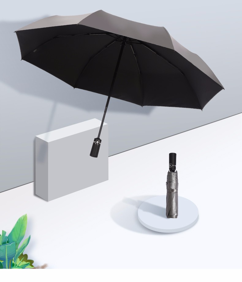 天堂伞自动伞雨伞三折伞黑胶伞防晒伞晴雨两用男女4藏青