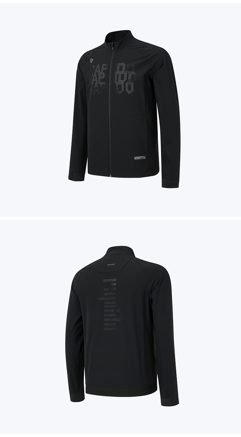 rapido 霹雳道 轻量st立领套装修身夹克男士运动休闲印花外套cn0276g