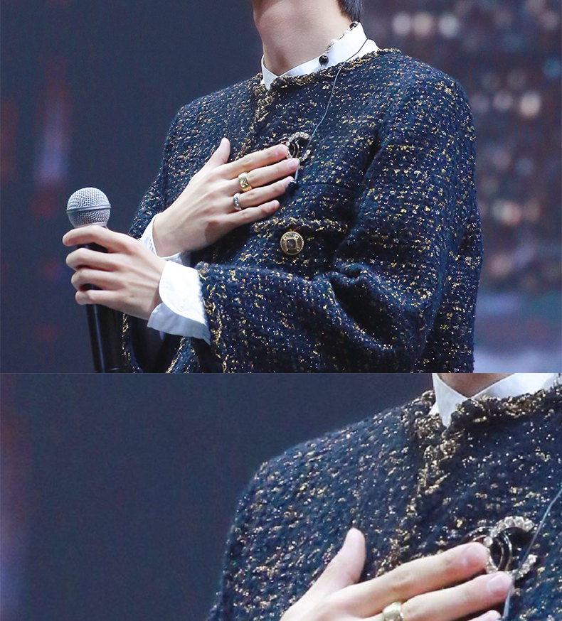 王一博同款戒指男潮韩版网红hiphop光面波浪边十字菱形格纹ins情侣