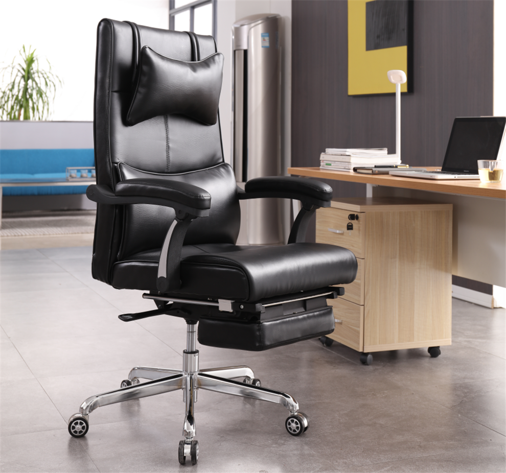 上海真皮老板椅可躺按摩大班椅商务办公椅舒适久坐书桌椅家用电脑椅子