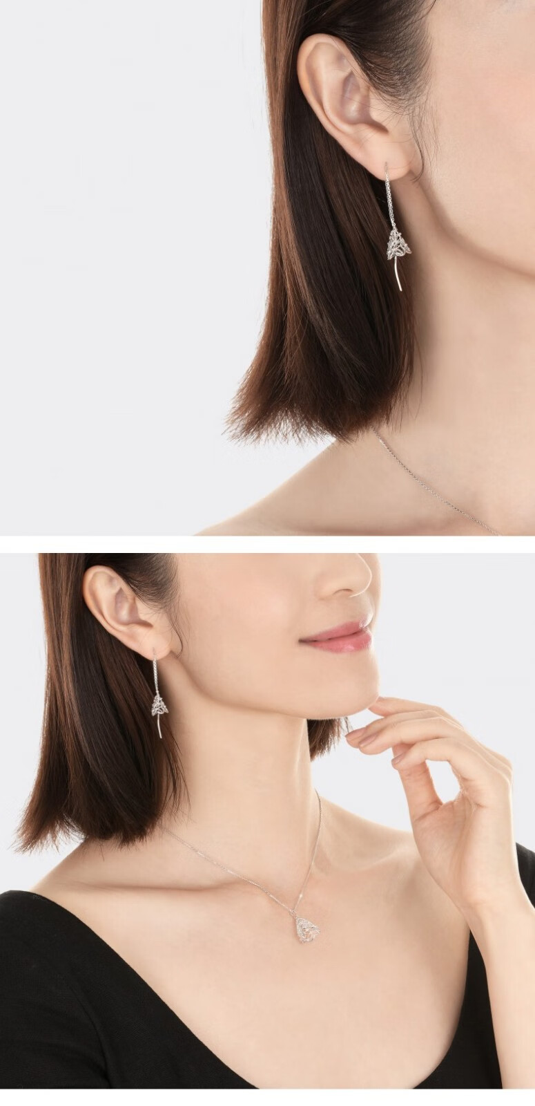 周生生pt950铂金lace繁花铂金耳线女款单边白金耳饰90256e定价