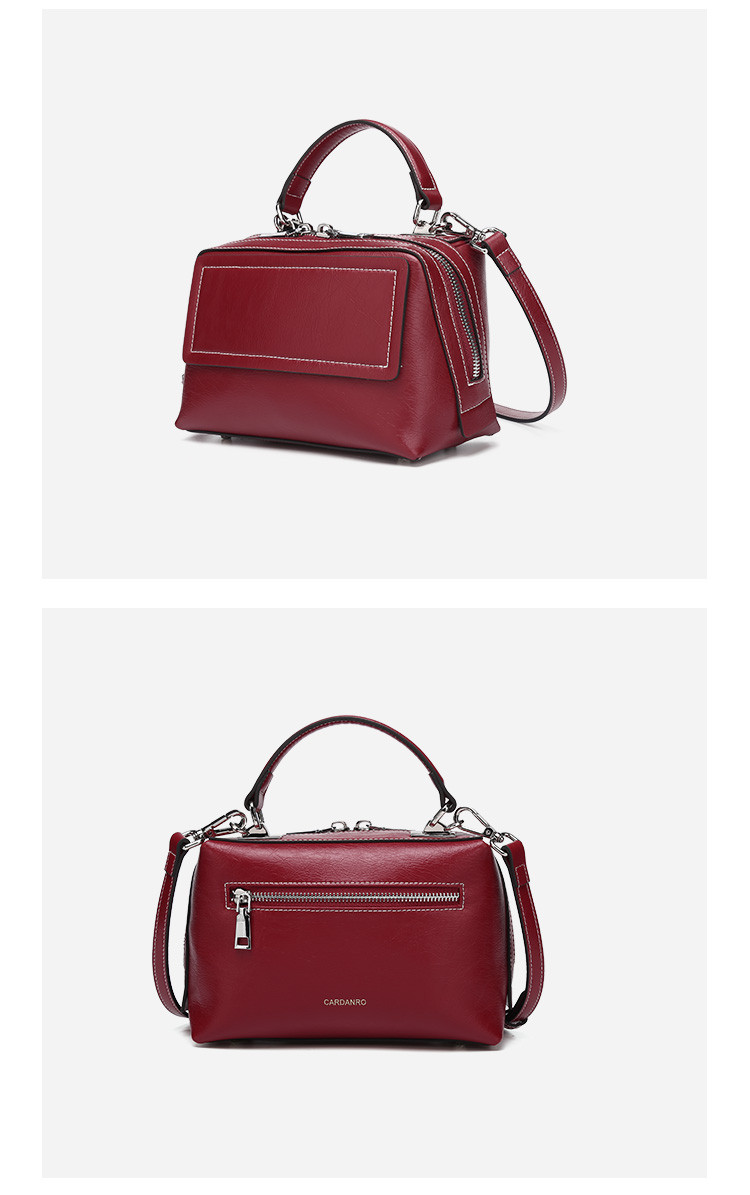 卡丹路cardanro 新款斜挎包新品单肩包女士小包包时尚休闲女包 酒红色