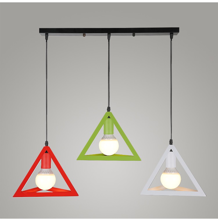 现代简约铁艺吊灯北欧工业风彩色组合吊灯餐桌吊灯奶茶店灯简易灯红色