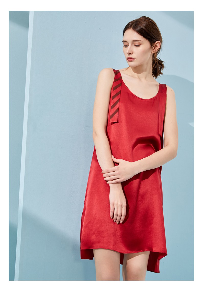 美标真丝睡衣女夏性感2020新款吊带睡裙桑蚕丝丝绸礼服家居服010132