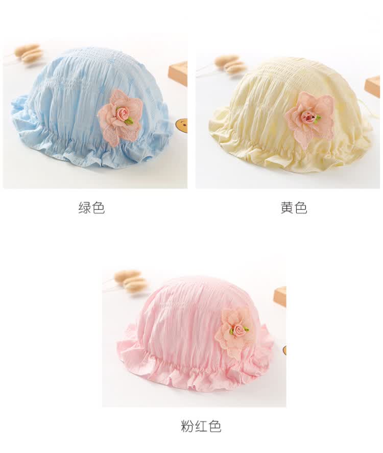 婴儿防晒帽女宝宝男夏季薄款新生儿防晒遮阳宝宝韩版渔夫帽pm513黄色