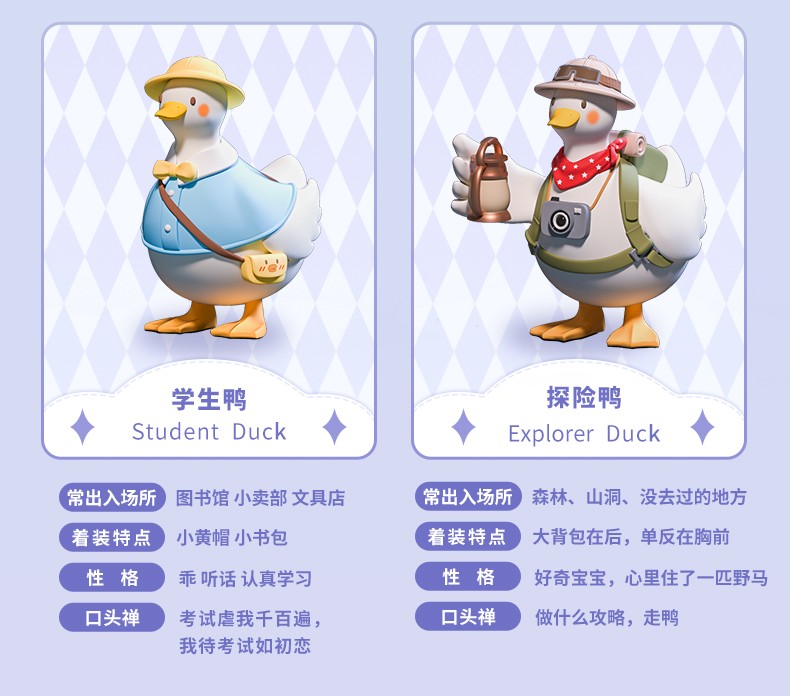 现货大可鸭盲盒dakeduck追梦小分队鸭鸭职业系列一弹芭蕾鸭