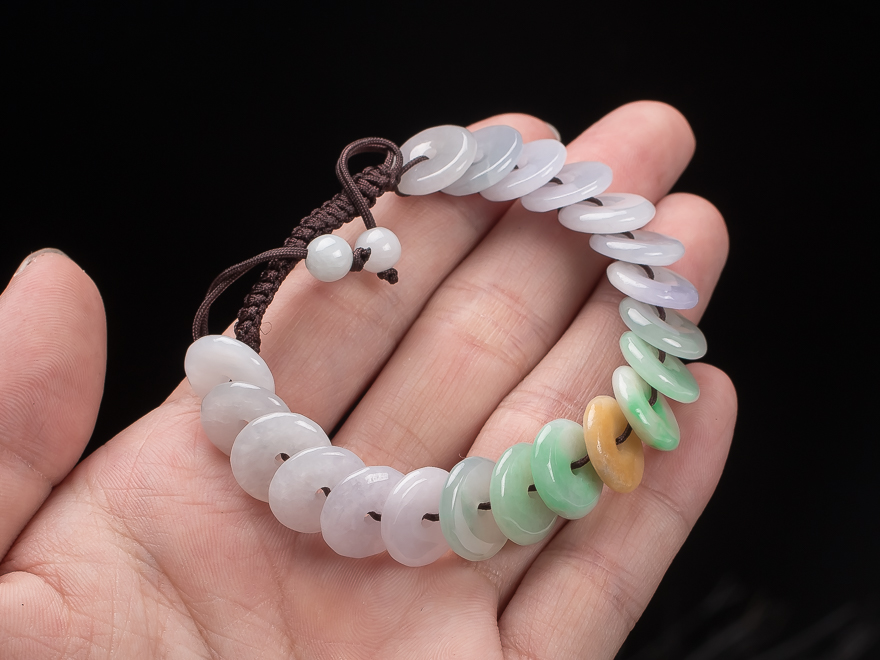 【降价拍卖】玉翩翩珠宝--翡翠平安扣手串23.83g