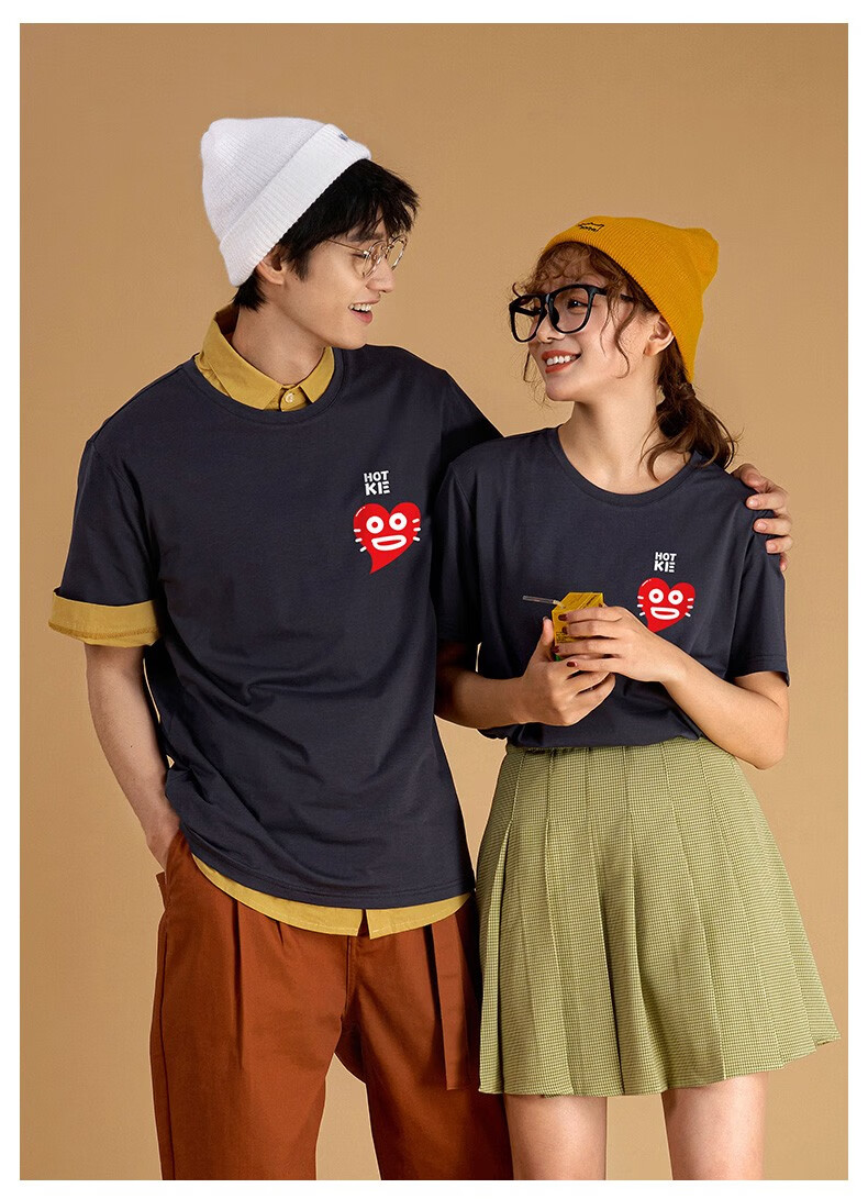 情侣短袖t恤女2020新款潮宽松同色系情侣装夏装休闲圆领半袖上衣 水墨