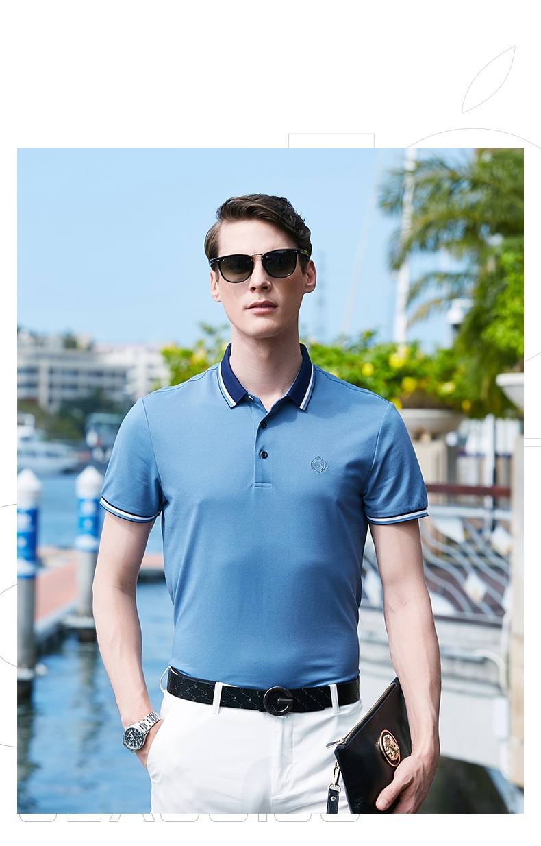 希尔爱玛轻奢品牌刺绣polo衫2020新款夏季商务休闲男装短袖t恤翻领棉