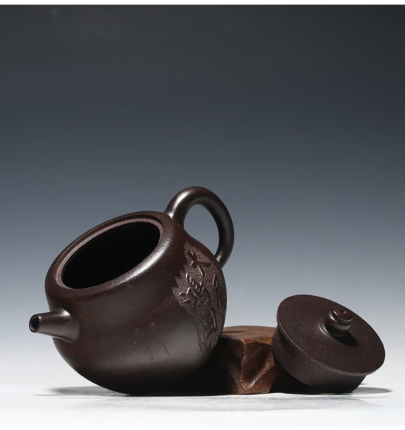 徐保国宜兴名家原矿高工纯全紫砂壶手工功夫茶具小泡茶壶大展鸿图黑金