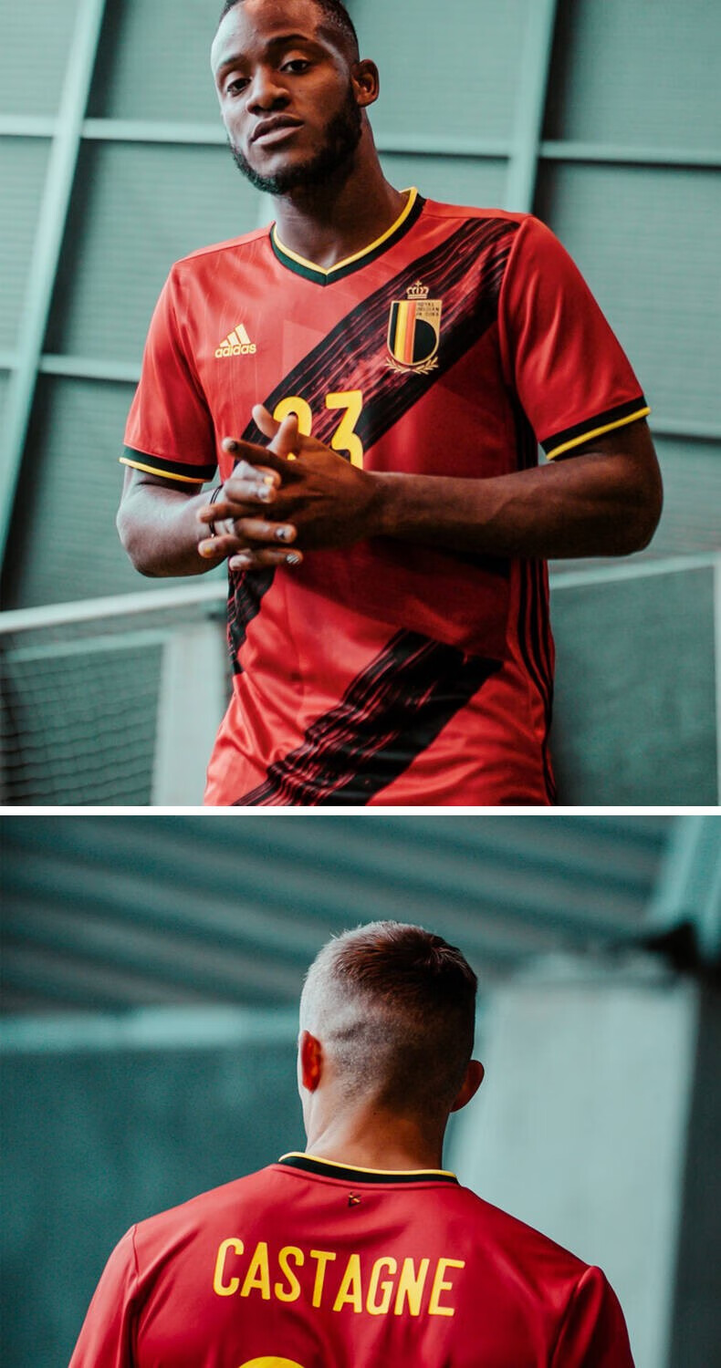 阿迪达斯(adidas)2021欧洲杯比利时国家队主场球迷版短袖球衣ej8546