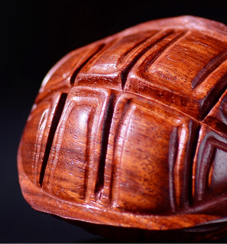 赞比亚血檀木雕富甲一方手把件挂绳文玩实木龟甲龟壳男士随身把玩