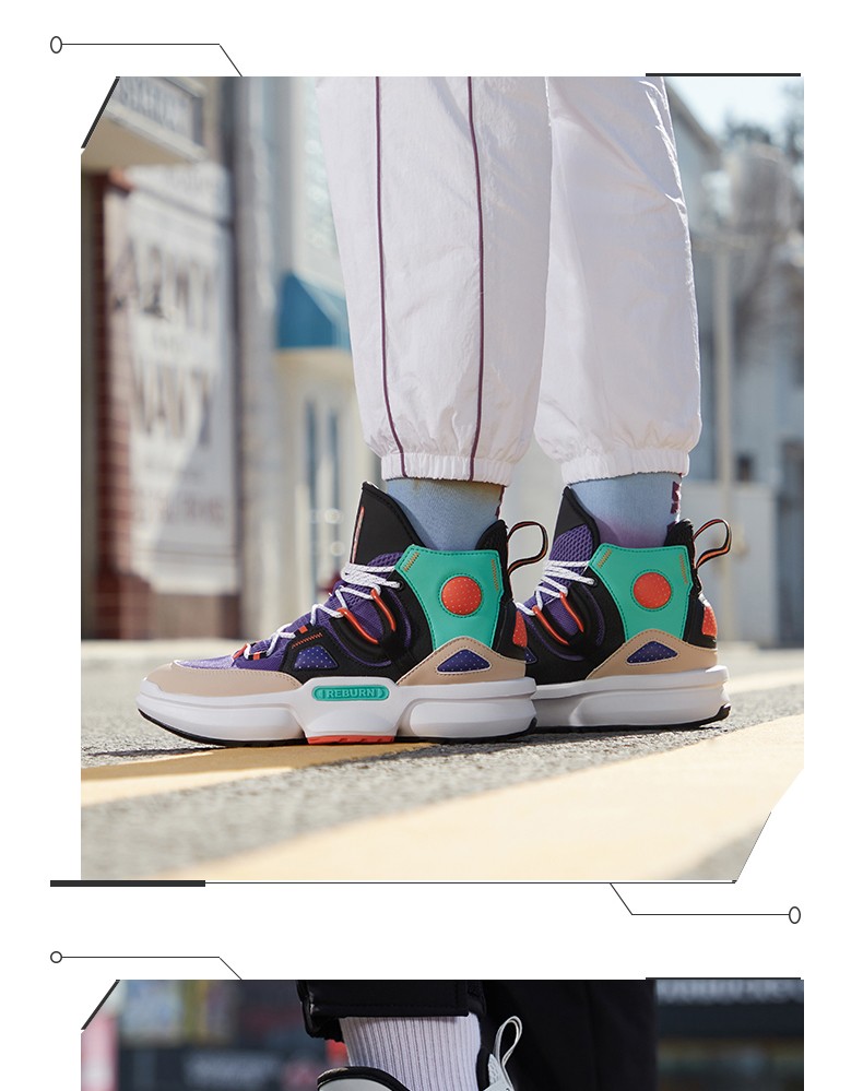 李宁男鞋篮球鞋2020重燃20ezfit男子包裹高帮篮球休闲鞋agbq011