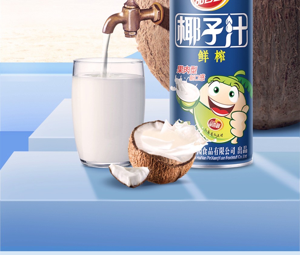 品香园椰子汁饮料 245mlx20罐 植物蛋白鲜榨椰奶原味果肉 海南特产