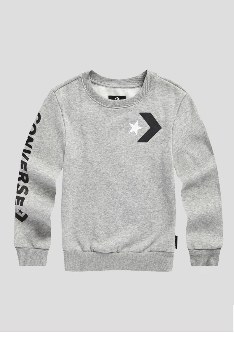 converse 匡威男童卫衣秋季儿童卫衣圆领秋冬休闲抓绒上衣110s-160l