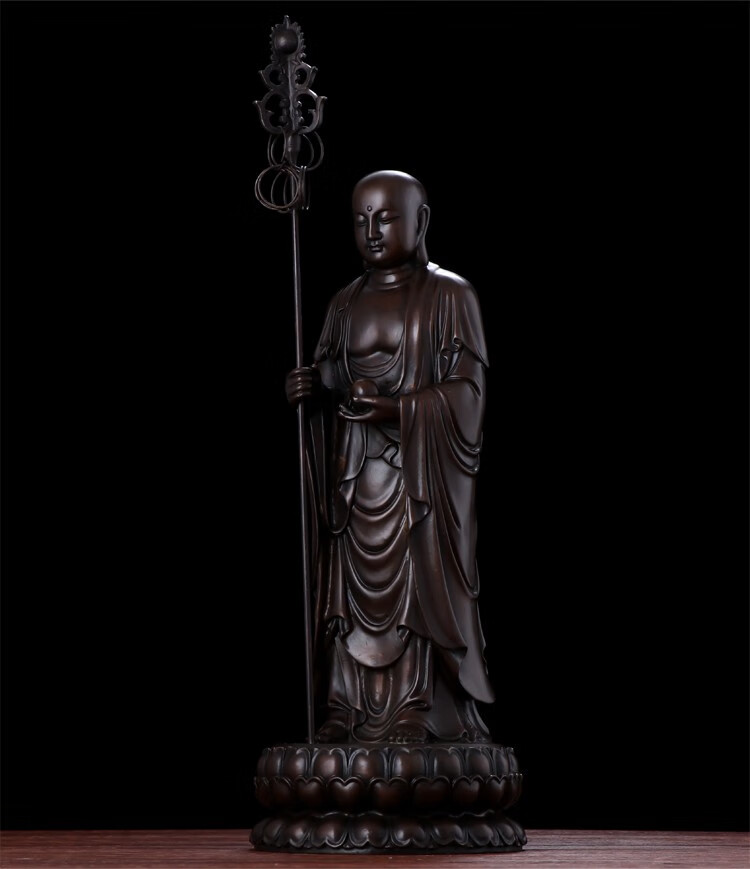 盛凡地藏王菩萨佛像纯铜摆件家用供奉娑婆三圣站像佛教用品70cm地藏