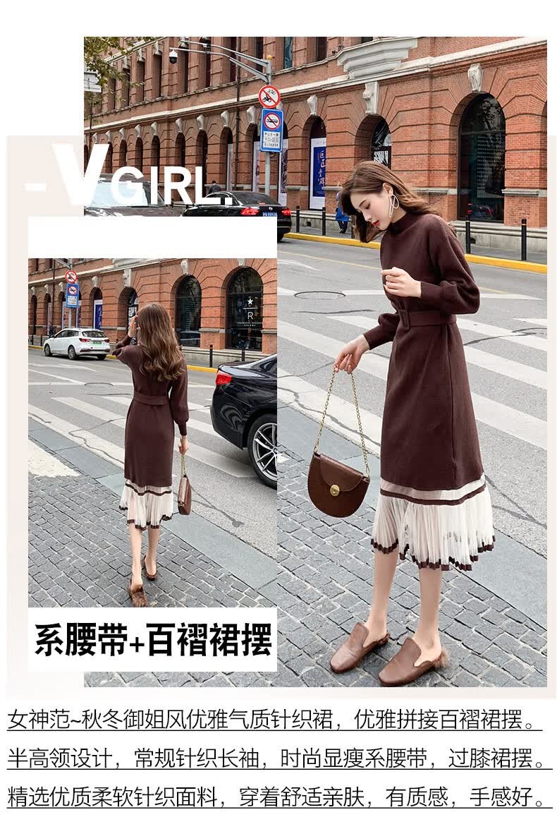 咖啡色连衣裙 xl【图片 价格 品牌 报价】-京东