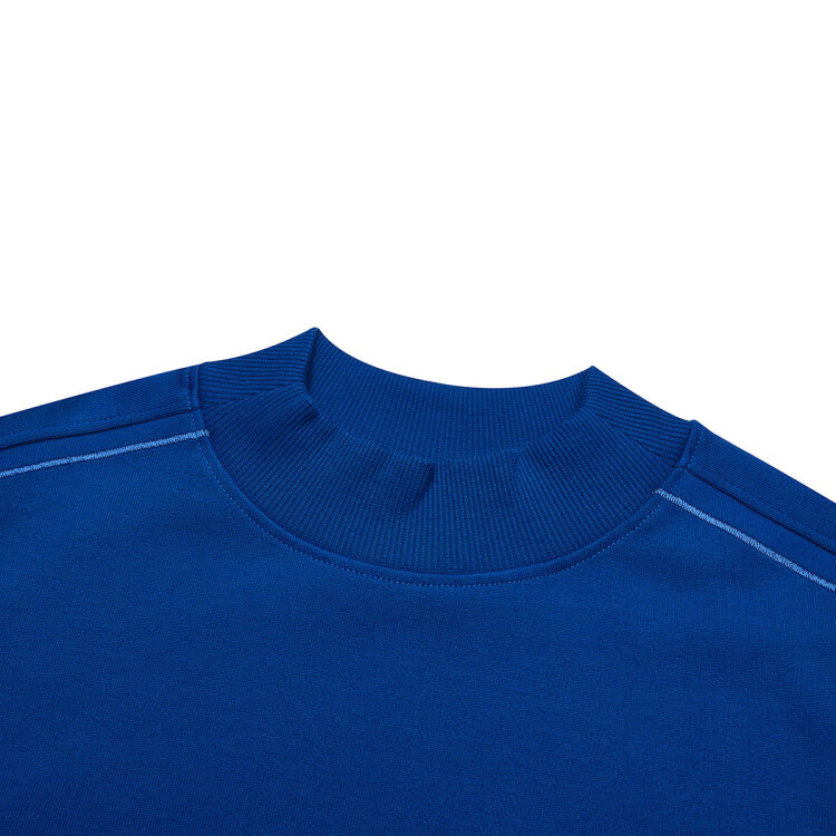 春季女装女士卫衣宽松条纹套头无帽时尚舒适百搭针织套头衫 士林蓝