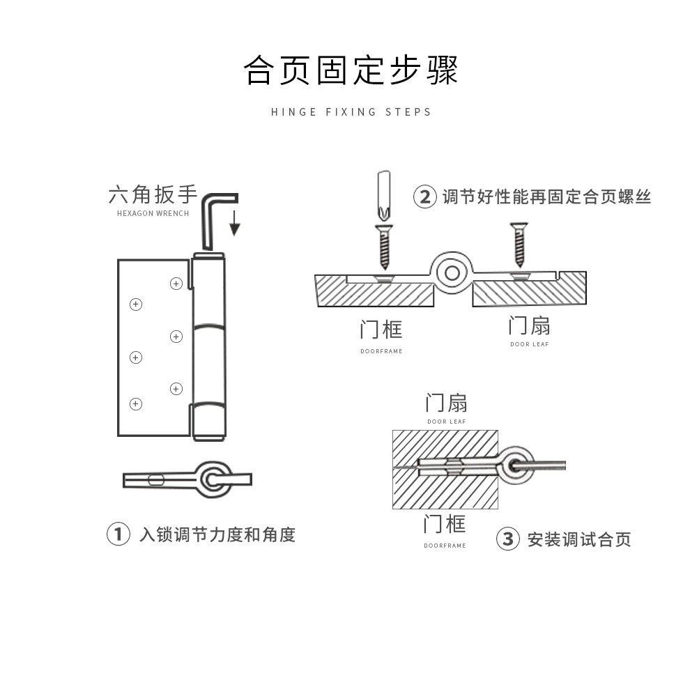 固特gute隐形门合页液压缓冲闭门器定位房门合页家用五金配件拉丝金2
