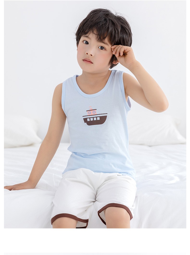 背心纯棉男童中大童无袖打底衫薄款夏季宝宝小男孩宽松上衣春夏童装