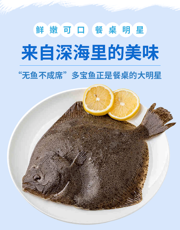 活鲜三座海新鲜活冰鲜多宝鱼700600g1条袋装海鱼海鲜水产