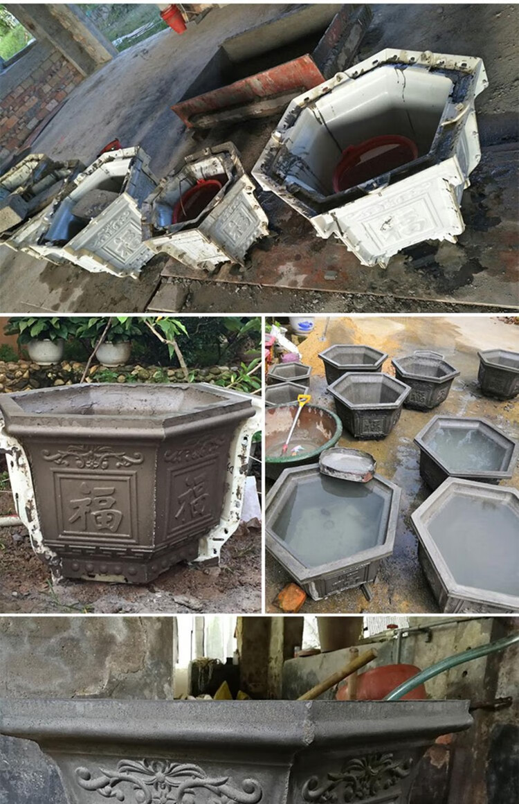 水泥花盆模具六角欧式加厚盆景混泥土现浇磨具塑料模型罗马柱自制 80