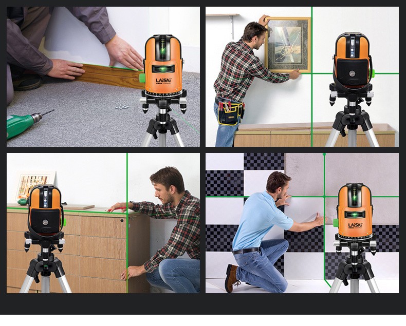 莱赛红外线水平仪绿光高精度蓝光平水仪自动调平投线仪12线贴墙仪 5线