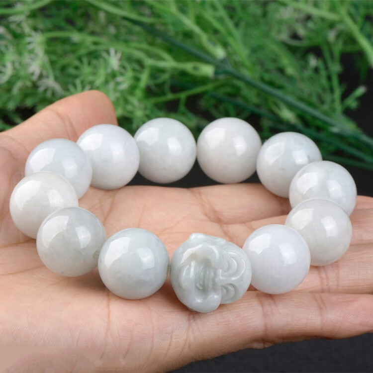 唯慕翡翠圆珠佛头手串18mm附证书